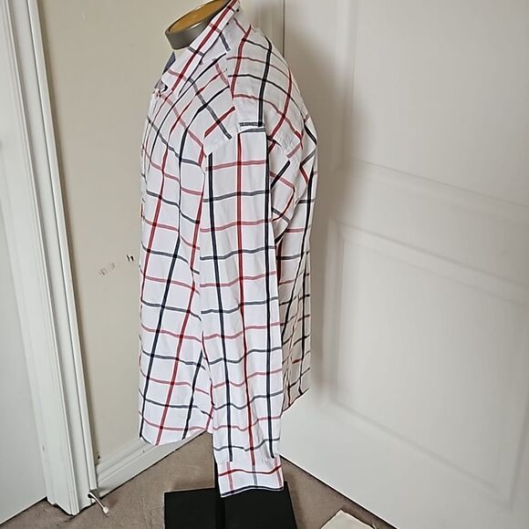 Jack & Jones Men's Stripped Long Sleeves Button Down Cotton Shirt XXL White/Red - Picture 3 of 16